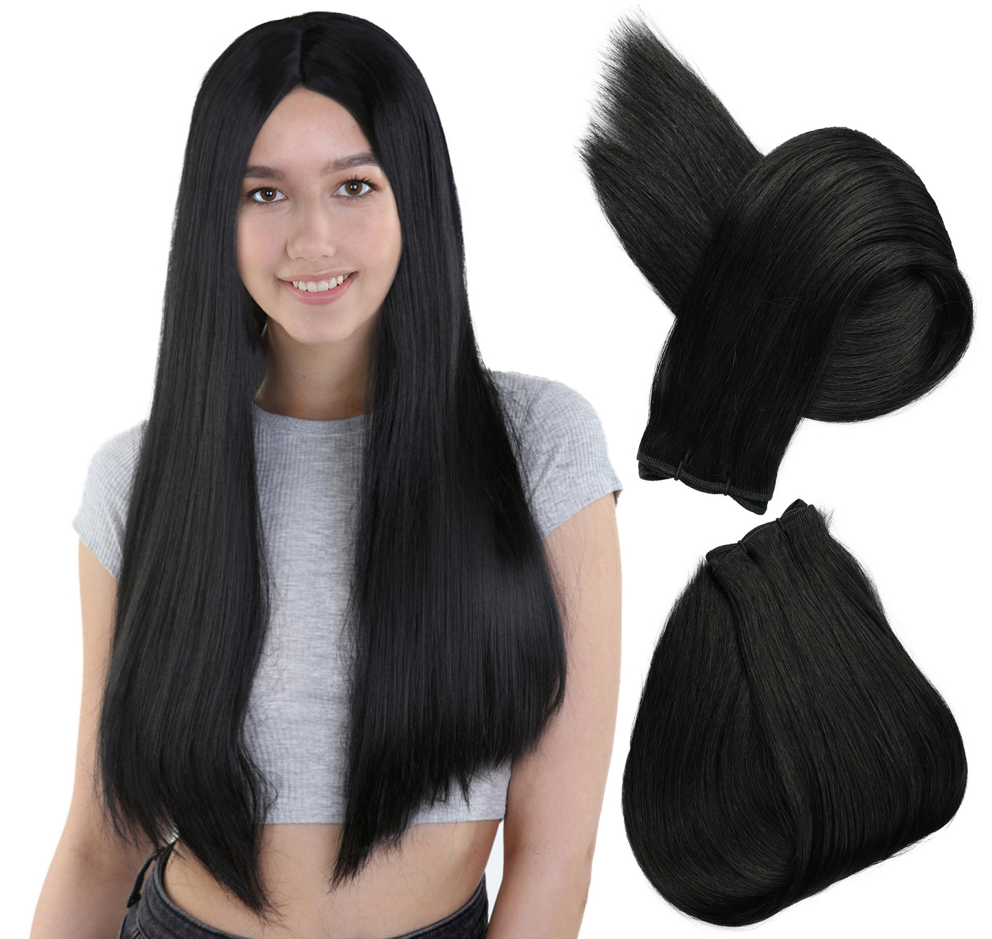 STYLNHAIR Single Machine in Hair Expansions Human Hair, "22" Long and 30-35" wide - inch Human Hair Expansions Straight Human Hair Single Machine in Expansions, Skin Weft Expansions,Multiple Color Option