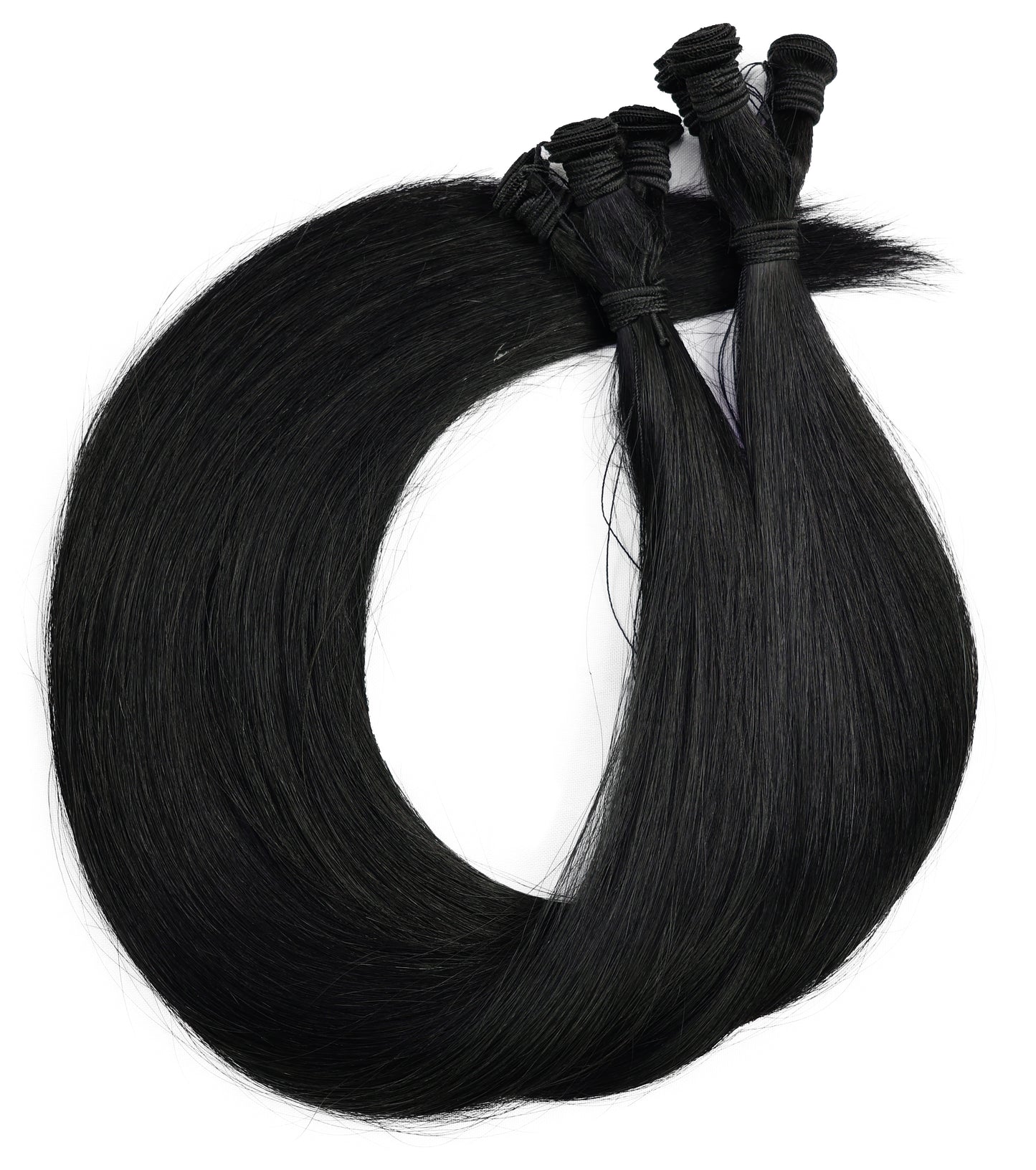 STYLNHAIR Single HT Weft Human Hair Extensions, 14" Length, 11" Width, Straight Hair Extension with Multiple Color Options