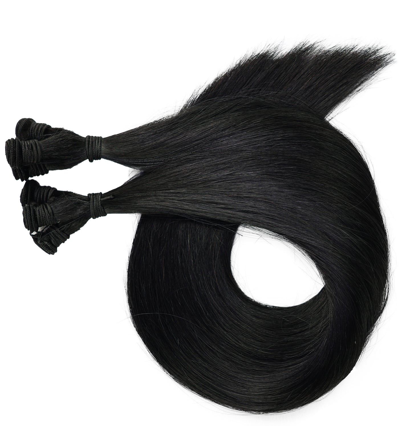 STYLNHAIR Single HT Weft Human Hair Extensions, 14" Length, 11" Width, Straight Hair Extension with Multiple Color Options