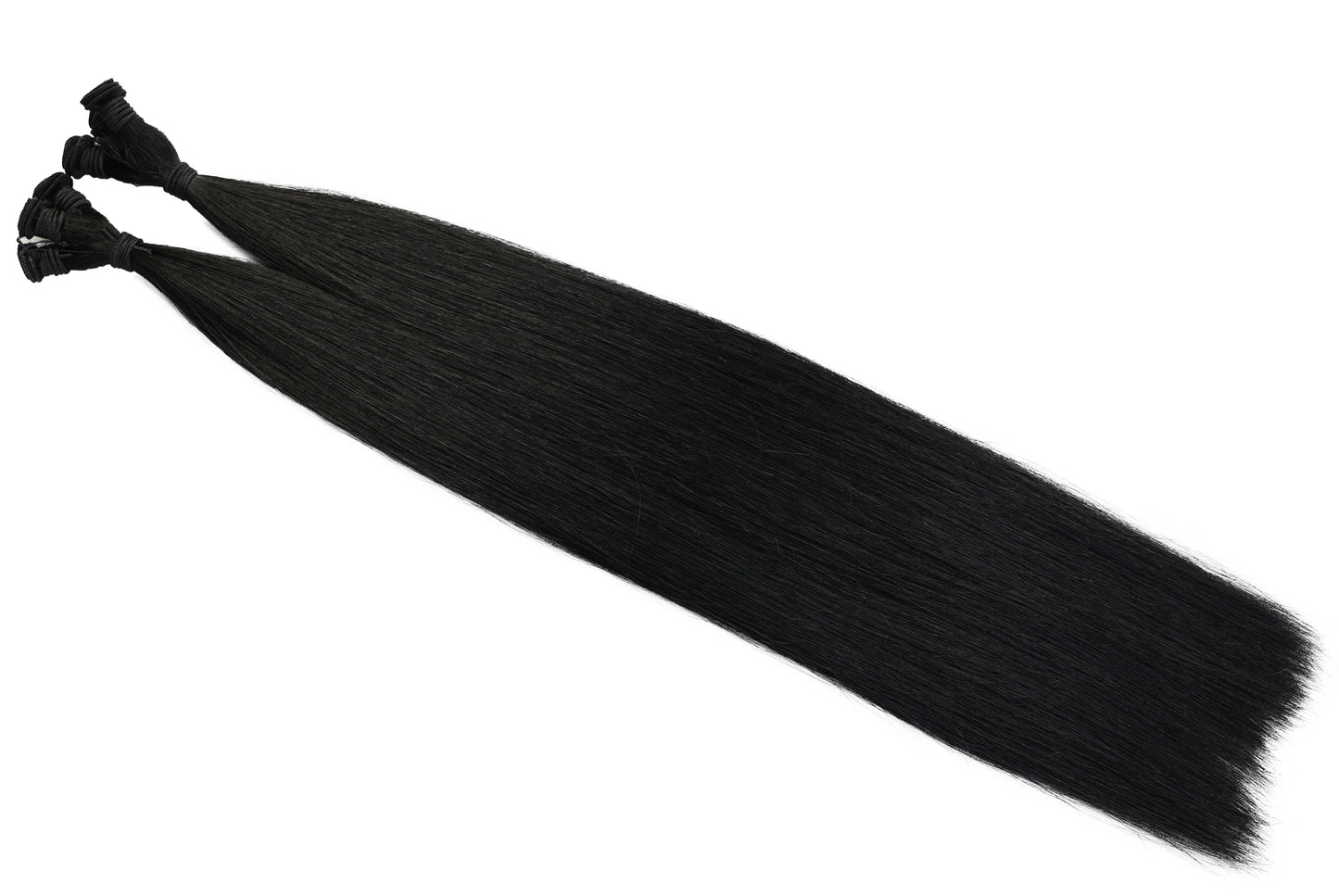 STYLNHAIR Single HT Weft Human Hair Extensions, 14" Length, 11" Width, Straight Hair Extension with Multiple Color Options
