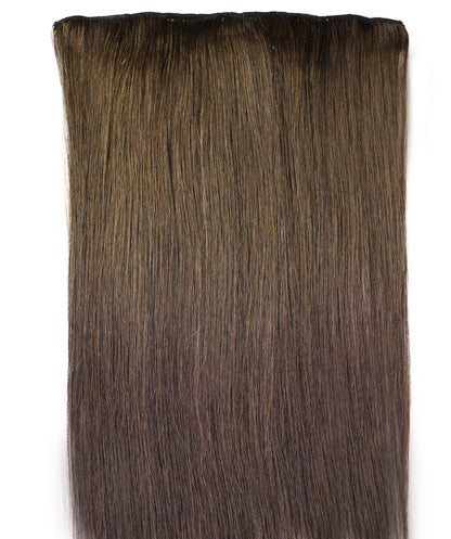 STYLNHAIR Clip in 7pcs 100% Human Hair, 16-18-inch Straight Skin Weft Extensions